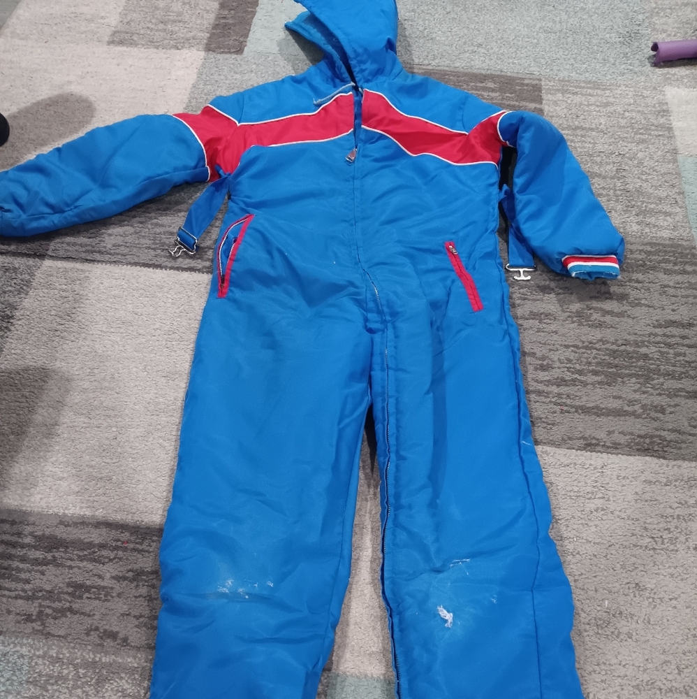 VIP Blue Snowsuit with Red Details
